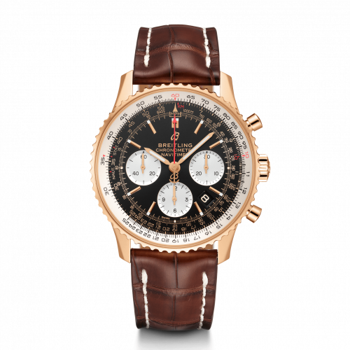 Navitimer 1 B01 Chronograph 43 Red Gold / Black / Croco / Folding