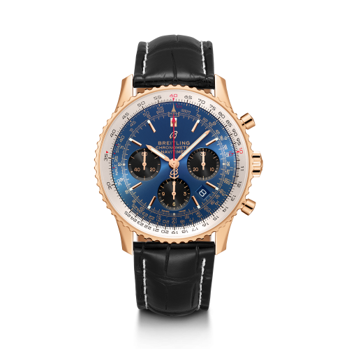 Navitimer 1 B01 Chronograph 43 Red Gold / Blue / Croco / Folding