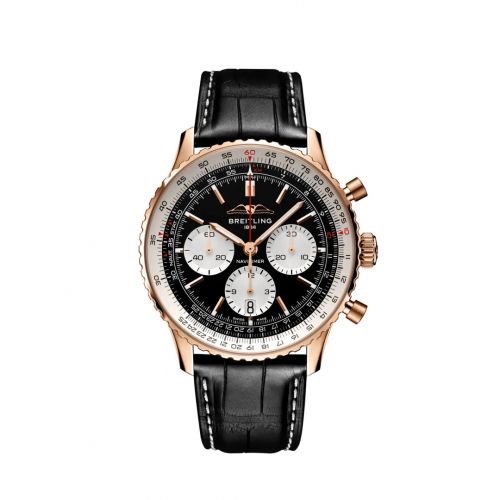Navitimer B01 Chronograph 43 Red Gold / Black / Alligator - Folding