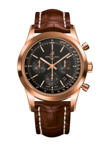 Transocean Chronograph Red Gold / Black / Croco