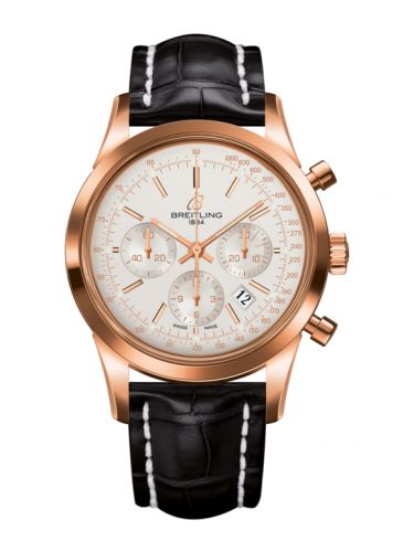 Transocean Chronograph Red Gold / Silver / Croco