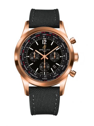 Transocean Chronograph Unitime Pilot Red Gold / Black / Military