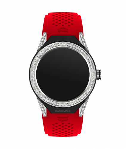 Carrera Connected Modular 45 Titanium / Diamond Lugs / Diamond / Red Rubber