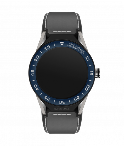 Carrera Connected Modular 45 Titanium / Blue Ceramic / Grey Calf