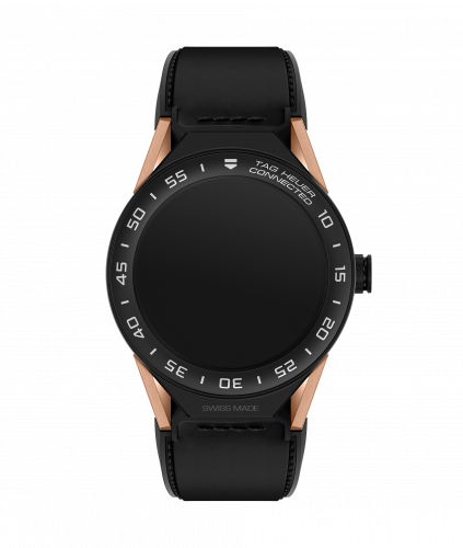 Carrera Connected Modular 45 Black Titanium / Rose Gold / Ceramic / Black Calf