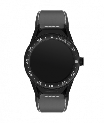 Carrera Connected Modular 45 Black Titanium / Ceramic / Grey Calfskin