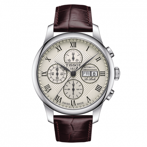 Le Locle 42.3 Valjoux Chronograph Stainless Steel / Ivory / Strap