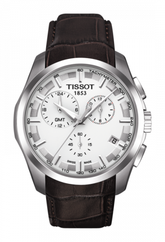 Couturier Quartz Chronograph GMT Silver / Strap
