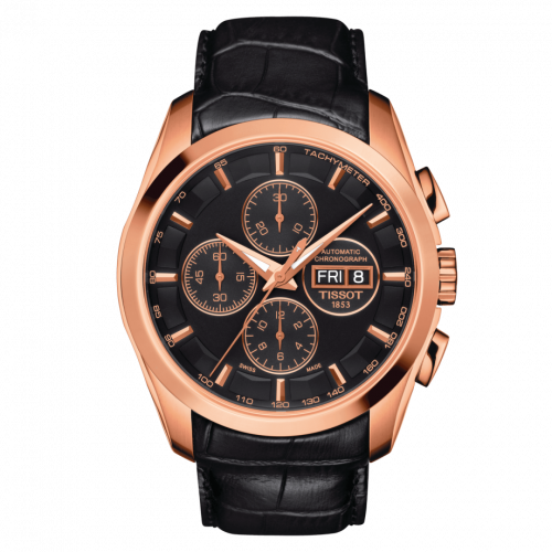 Tissot Couturier Automatic Chronograph 43 Rose Gold PVD / Black