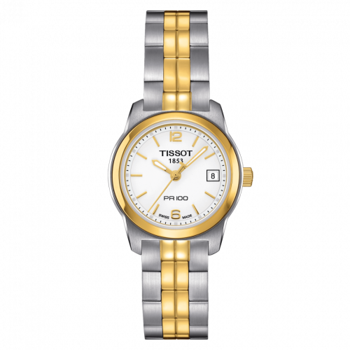 PR 100 Quartz 24.5 Stainless Steel / Yellow Gold PVD / White / Bracelet