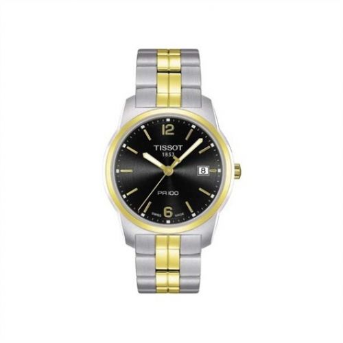 PR 100 Quartz 38 Stainless Steel / Yellow Gold PVD / Black / Bracelet