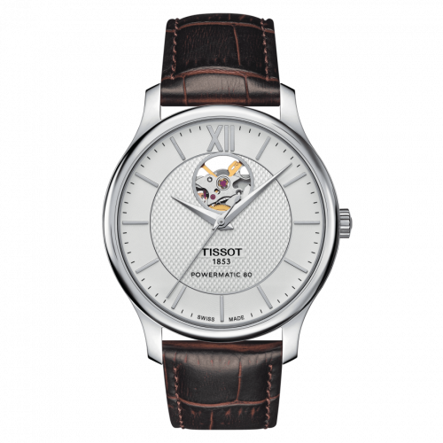 Tradition Powermatic 80 Open Heart 40 Stainless Steel / Silver / Strap