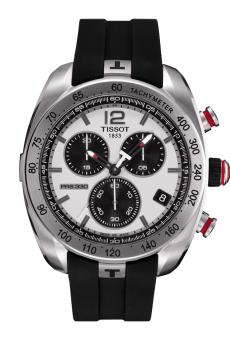 PRS 330 Quartz Chronograph 44 Stainless Steel / Silver / Rubber