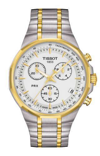 PRX Chronograph Quartz Stainless Steel / Yellow Gold PVD / Silver