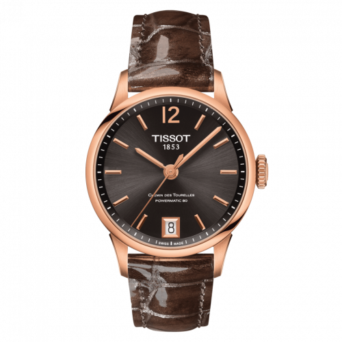Chemin Des Tourelles Powermatic 80 32 Rose Gold PVD / Brown / Strap