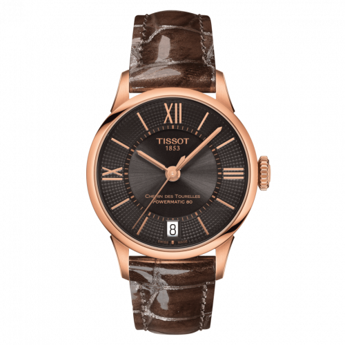 Chemin Des Tourelles Powermatic 80 32 Rose Gold PVD / Brown / Strap