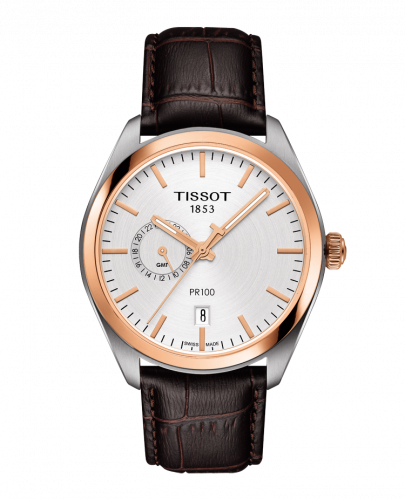 PR 100 39 Dual Time Stainless Steel / Yellow Gold / Silver / Strap