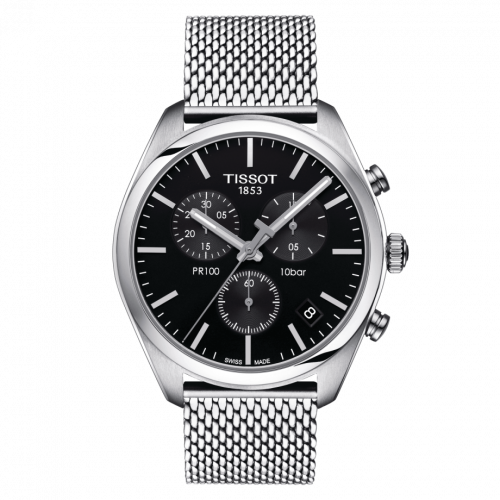 PR 100 Chronograph Quartz 41 Stainless Steel / Black / Milanese