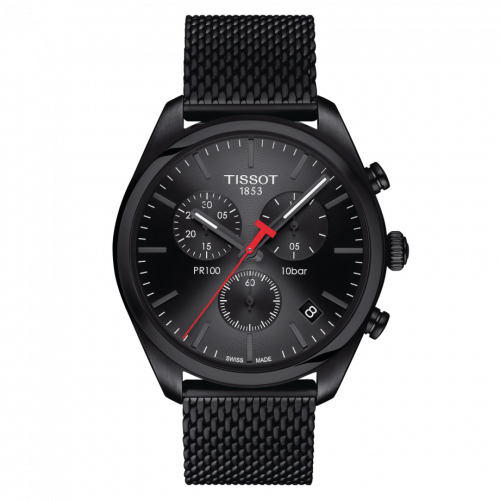 PR 100 Chronograph Quartz 41 PVD / Black / Milanese