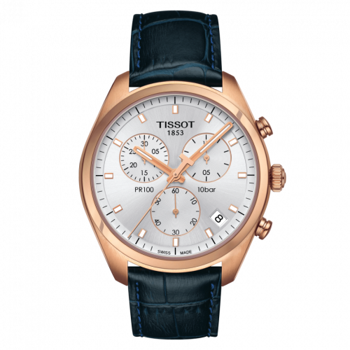 PR 100 Chronograph Quartz 41 Rose Gold PVD / Silver / Strap