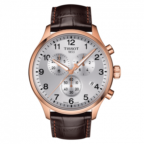 Chrono XL Classic Rose Gold PVD / Silver / Strap