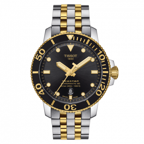Seastar 1000 Powermatic 80 43 Stainless Steel / Yellow Gold PVD / Black / Bracelet