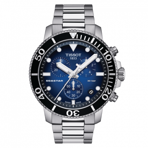 Seastar 1000 Chronograph Quartz 45.5 Stainless Steel / Gradient Blue / Bracelet