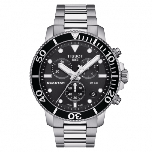 Seastar 1000 Chronograph Quartz 45.5 Stainless Steel / Black / Bracelet