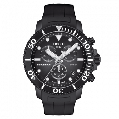 Seastar 1000 Chronograph Quartz 45.5 PVD / Black / Rubber