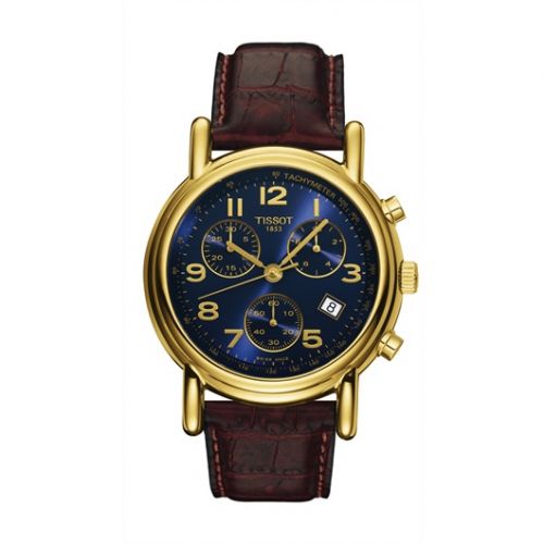 Carson Chronograph Quartz 39.7 Yellow Gold / Blue / Strap