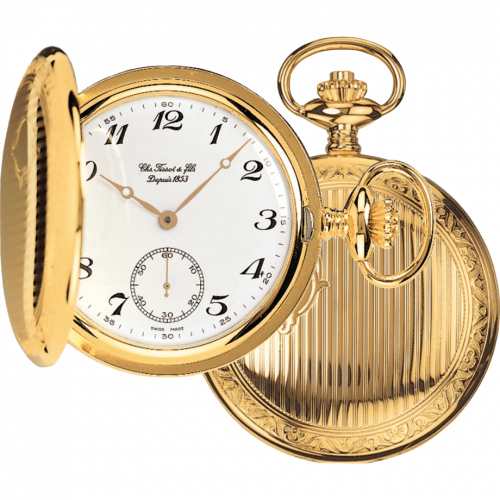 Tissot Savonnette Mechanical Brass / Yellow Gold / White