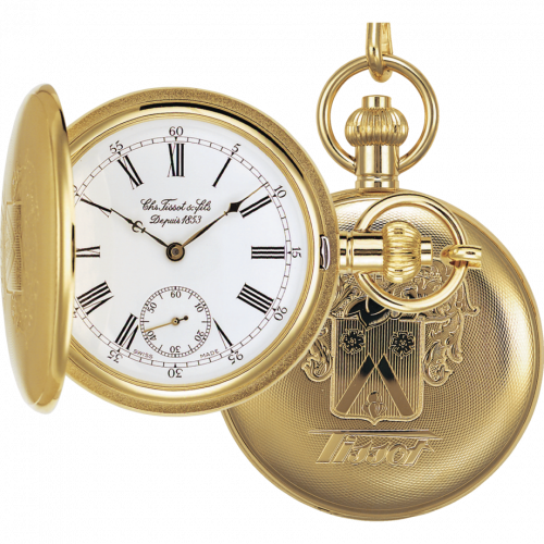 Tissot Savonnette Mechanical Brass / Yellow Gold / White