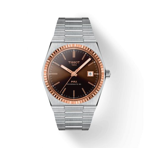 PRX Powermatic 80 Stainless Steel / Rose Gold / Brown