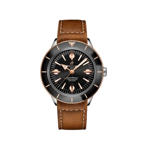 Superocean Heritage '57 Stainless Steel / Red Gold / Black / Calf / Pin