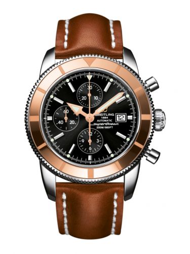 Superocean Heritage 46 Chronograph Stainless Steel / Red Gold  / Black /  Calf