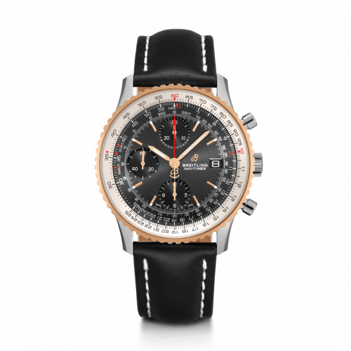 Navitimer 1 Chronograph 41 Stainless Steel / Red Gold / Black / Calf / Pin