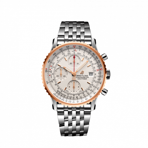 Navitimer 1 Chronograph 41 Stainless Steel / Red Gold / Silver / Bracelet