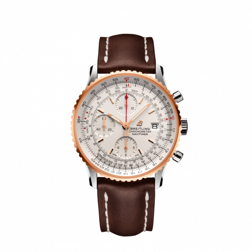 Navitimer 1 Chronograph 41 Stainless Steel / Red Gold / Silver / Croco / Folding
