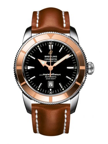 Superocean Heritage 46 Stainless Steel / Red Gold / Black / Calf