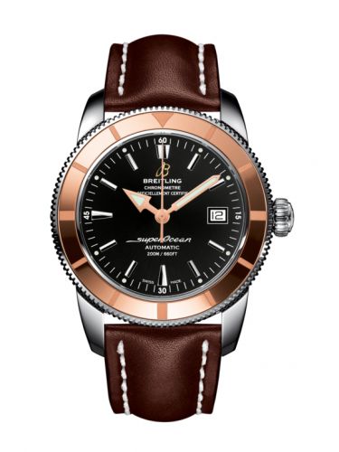 Superocean Heritage 42 Stainless Steel / Red Gold / Volcano Black / Calf