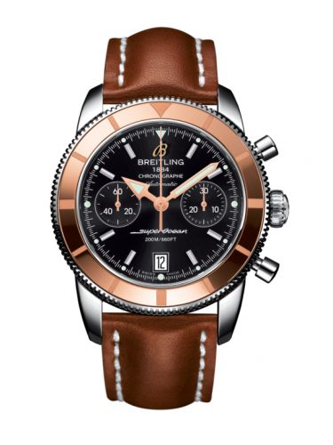 Superocean Heritage 44 Chronograph Stainless Steel / Red Gold / Black / Calf