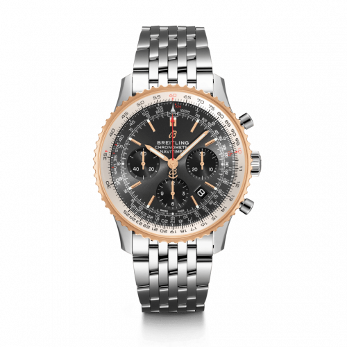 Navitimer 1 B01 Chronograph 43 Stainless Steel / Red Gold / Grey / Croco / Pin