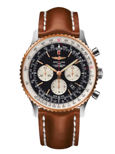 Navitimer 01 46 Stainless Steel / Red Gold / Black / Calf