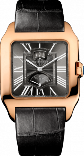 Santos Dumont 38 Date / Power Reserve Pink Gold / Grey