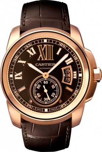 Calibre de Cartier 42 Pink Gold / Chocolate