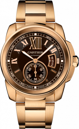 Calibre de Cartier 42 Pink Gold / Chocolate / Bracelet