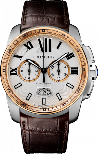 Calibre de Cartier Chronograph Stainless Steel / Pink Gold / Silver