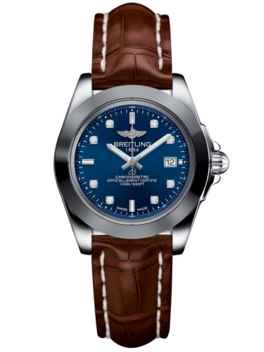 Galactic 32 Sleek Edition Stainless Steel / Horizon Blue Diamond / Croco