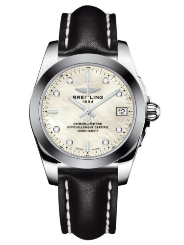 Galactic 36 Stainless Steel / SleekT / Pearl Diamond / Calf