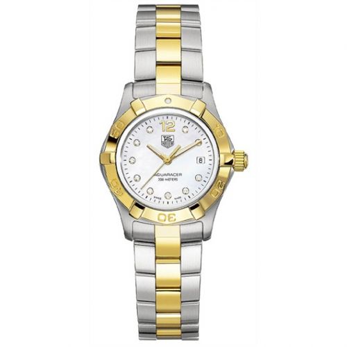 Aquaracer 300M Quartz 27 Stainless Steel / Yellow Gold / MOP - Diamond / Bracelet